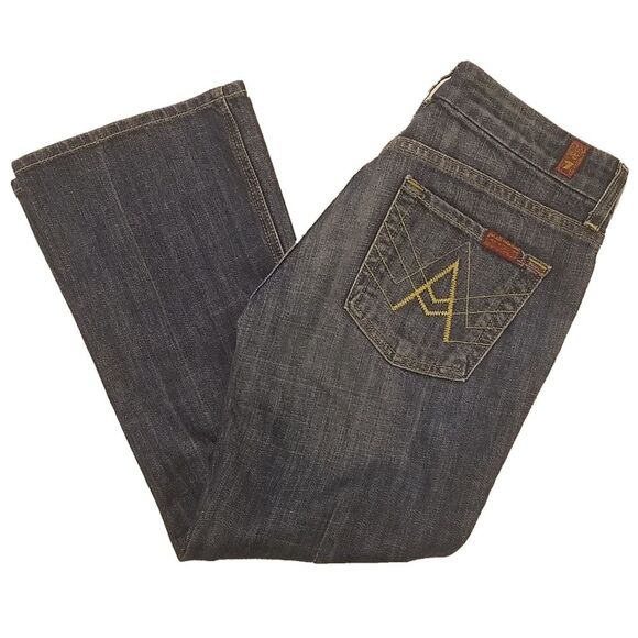 7 for All Mankind Crop "A" Pocket Jeans 26x23 - Picture 1 of 6